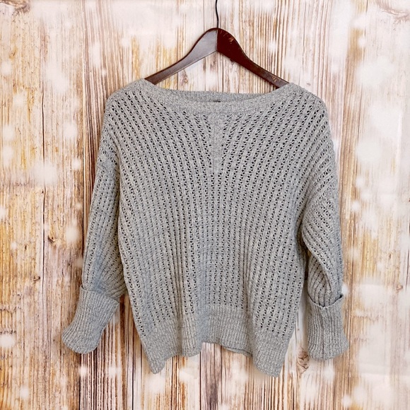 John + Jenn Sweaters - NEW John + Jenn | Grey Knit Long Sleeve Winter Designer Sweater XL